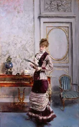 Lady Admiring a Fan